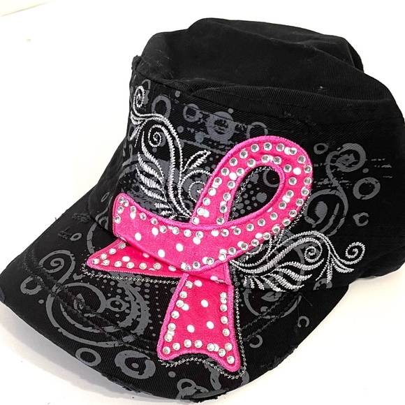 Breast Cancer awareness vintage cap. " Fighting Pretty " NEW ITEM - Picture 2 of 3